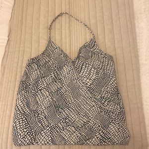 Snakeskin print halter top